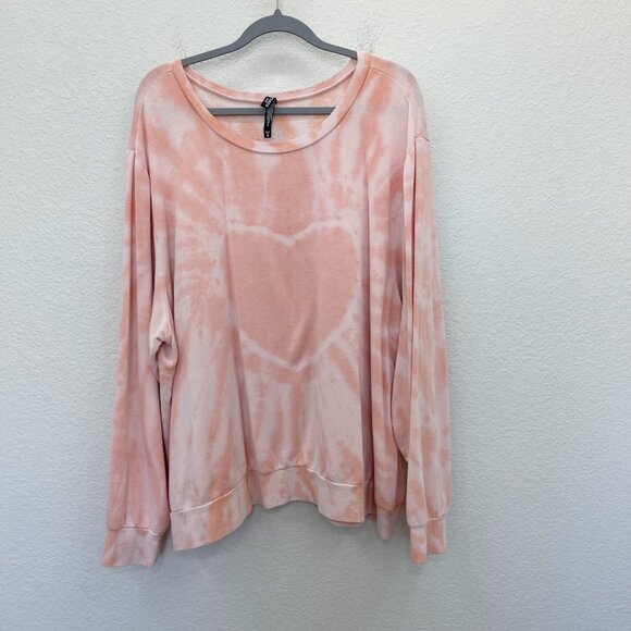 torrid Other - Torrid Sleep Terry Long Sleeve Lounge Tie Dye Heart Shirt 15437187 Womens sz 4X